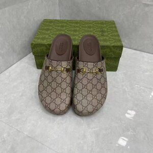 Gucci Brown and Cream Women's Mules